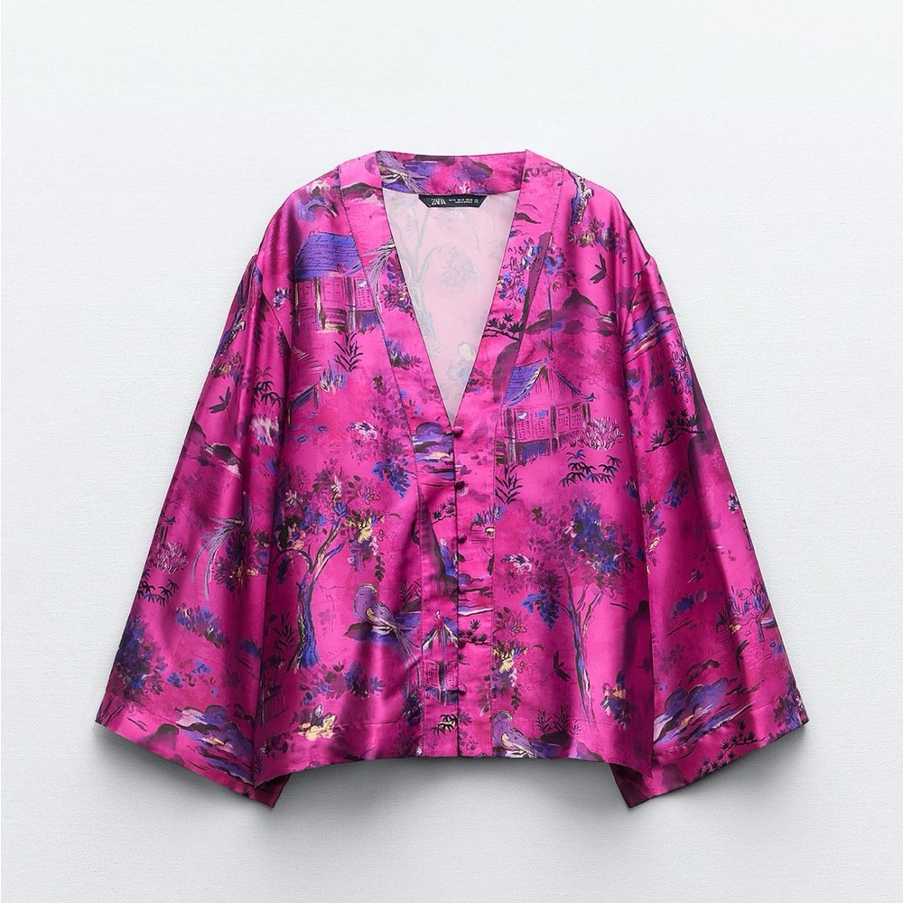 Printed Kimono Blouse